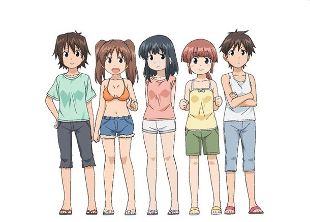 アニメ「侵略!?イカ娘」に登場する清美の友人たち。(c)安部真弘（週刊少年チャンピオン）／海の家れもん2号店