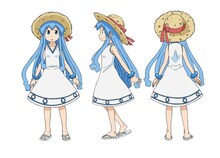 アニメ「侵略!?イカ娘」のイカ娘設定画。(c)安部真弘（週刊少年チャンピオン）／海の家れもん2号店