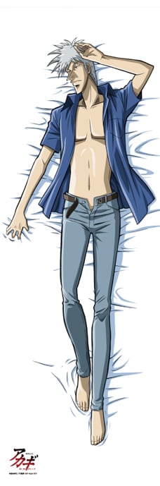 「闘牌伝説アカギ 抱き枕カバー 赤木しげる」裏 (C)福本伸行／竹書房・VAP・4cast・NTV