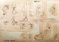 ルパンの手足の設定資料。<br>(c)モンキー・パンチ<br>(c)モンキー・パンチ／TMS・NTV