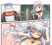 いけによるカラーマンガ「うしむすめ牧場日記」カット。