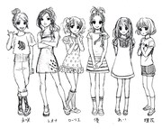 小山鹿梨子「校舎のうらには天使が埋められている」の、キャラクター設定画。