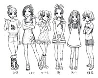 小山鹿梨子「校舎のうらには天使が埋められている」の、キャラクター設定画。