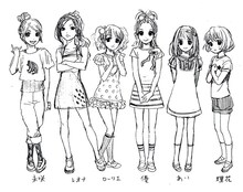 小山鹿梨子「校舎のうらには天使が埋められている」の、キャラクター設定画。