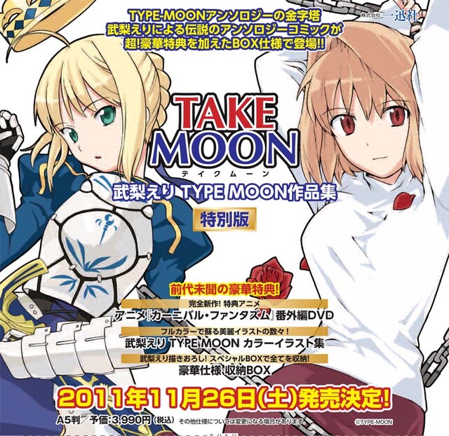 「TAKE MOON 武梨えり TYPE-MOON作品集」特別版告知イメージ。