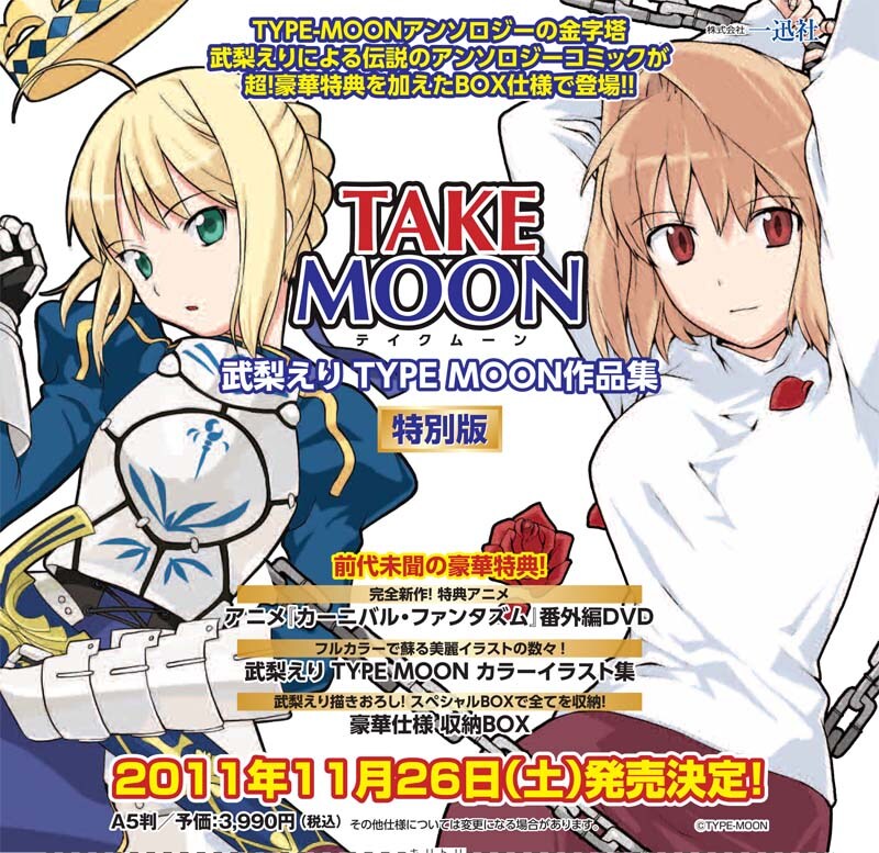 「TAKE MOON 武梨えり TYPE-MOON作品集」特別版告知イメージ。