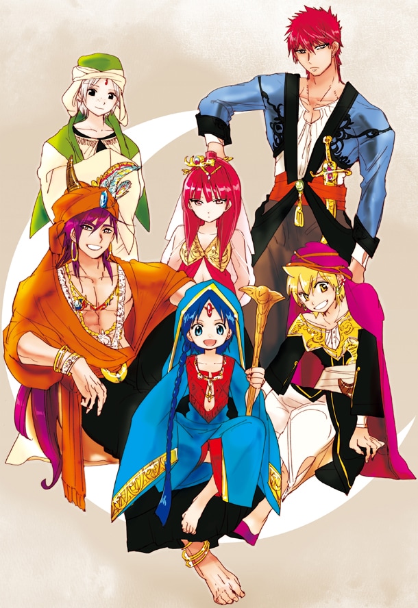 「マギ」10巻発売記念ポスタービジュアル募集コンテストの宣伝ビジュアル。