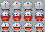 「ROBOT魂 ドラえもん」の表情例。(C)藤子プロ・小学館・テレビ朝日・シンエイ・ADK