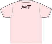 「ちゃりん娘」Tシャツ、ベビーピンクのバック。