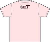 「ちゃりん娘」Tシャツ、ベビーピンクのバック。