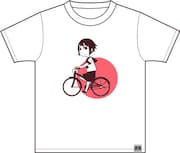 「ちゃりん娘」Tシャツ、ホワイトのフロント。