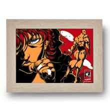 「グラップラー刃牙 連載20周年記念グッズ」のポスター(c)板垣恵介（週刊少年チャンピオン）1991