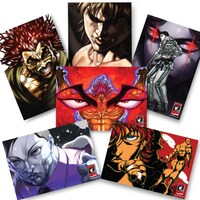 「グラップラー刃牙 連載20周年記念グッズ」のポストカード6種類(c)板垣恵介（週刊少年チャンピオン）1991