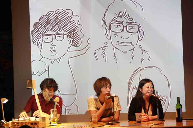 右が浅野、左が西原の描いた「ボーイズ・オン・ザ・ラン」の田西とちはる。