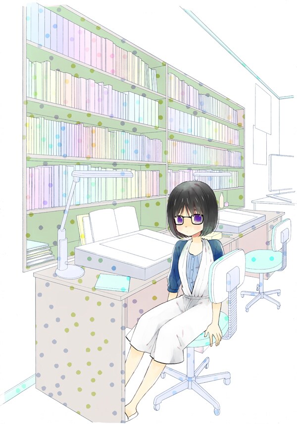 「アシさん」第1話扉ページのイラスト。