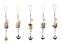 H賞の帆船ストラップ全４種類。(C)尾田栄一郎／集英社・フジテレビ・東映アニメーション