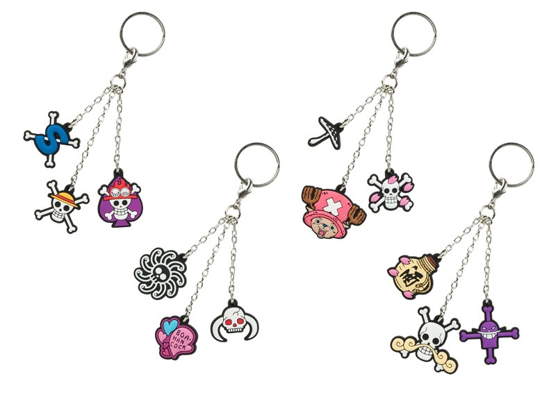 J賞のラバーキーホルダー全4種類。(C)尾田栄一郎／集英社・フジテレビ・東映アニメーション