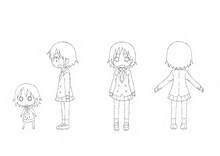 やすなの全身を描いた設定画。(C)カヅホ・芳 文社／キルミーベイベー製作委員会