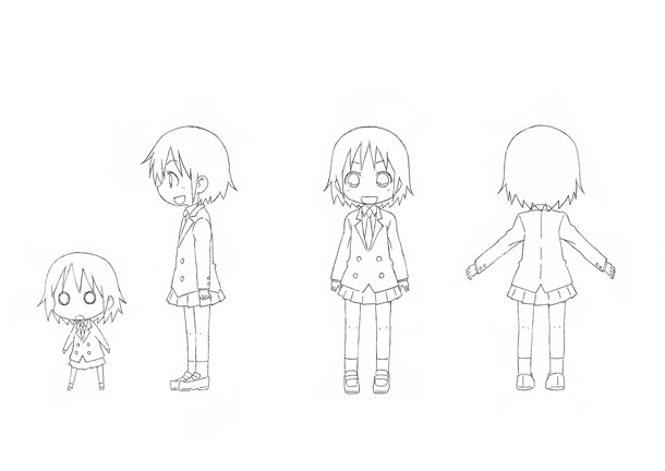 やすなの全身を描いた設定画。(C)カヅホ・芳 文社／キルミーベイベー製作委員会