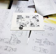 「RECORD」原稿と設定画。