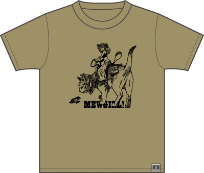 「MEWGIRL」半袖のサンドカーキ。フロント。3570円。(C)2005-2011 unit of land All Right Reserved.
