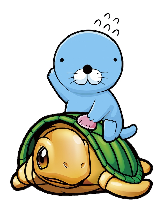 ぼのぼのと「海物語」のカメ。