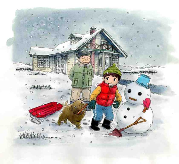 映画「星守る犬」のBlu-ray・DVD初回版に付く特典カレンダー用イラスト。(C)2011「星守る犬」製作委員会 発売元：電通 販売元：東宝