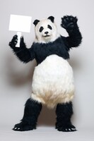 水をかぶりパンダに変身した玄馬。テレビドガッチの公式サイトでは、演技をするパンダの動画も公開中。