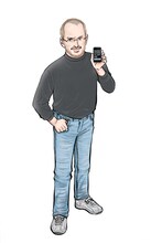 24号：スティーブ・ジョブズ（小林たつよし）(C)Tatsuyoshi Kobayashi/Asahi Shimbun Publications Inc.