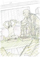 投票の対象となったラフ画「お節の取り合い」。