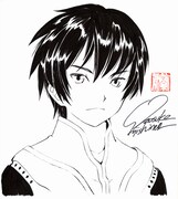 藤島康介によるジュード入りサイン色紙。(C)いのまたむつみ (C)藤島康介 (C)NBGI