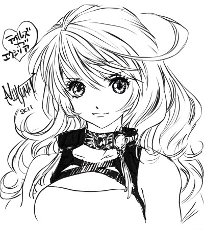 いのまたむつみによるミラ入りサイン色紙。(C)いのまたむつみ (C)藤島康介 (C)NBGI