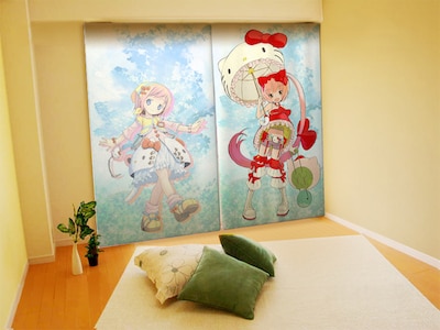 左側はPOPイラストのキャラクター「水無瀬シズク」。右側はokamaイラストのキャラクター「猫村いろは」。