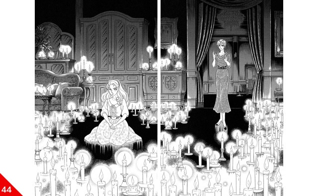 「ガラスの仮面」名シーン44。掲載：花とゆめコミックス46巻「亜弓の紅天女は風前の灯」