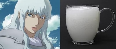 「白い鷹グリフィスのホワイトココア」（ドリンク写真は現段階でのイメージ）（C）三浦建太郎（スタジオ我画）・白泉社/BERSERK FILM PARTNERS