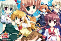 「魔法少女リリカルなのはViVid 大判マウスパッド」の「集合 制服Ver.」。(C)都築真紀 (C)藤真拓哉／角川書店