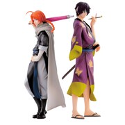 B賞「高杉晋助フィギュア~悪党ver.~」とC賞の「神威フィギュア~悪党ver.~」は台座を組み合わせられる。 (C)空知英秋/集英社・テレビ東京・電通・サンライズ・アニプレックス