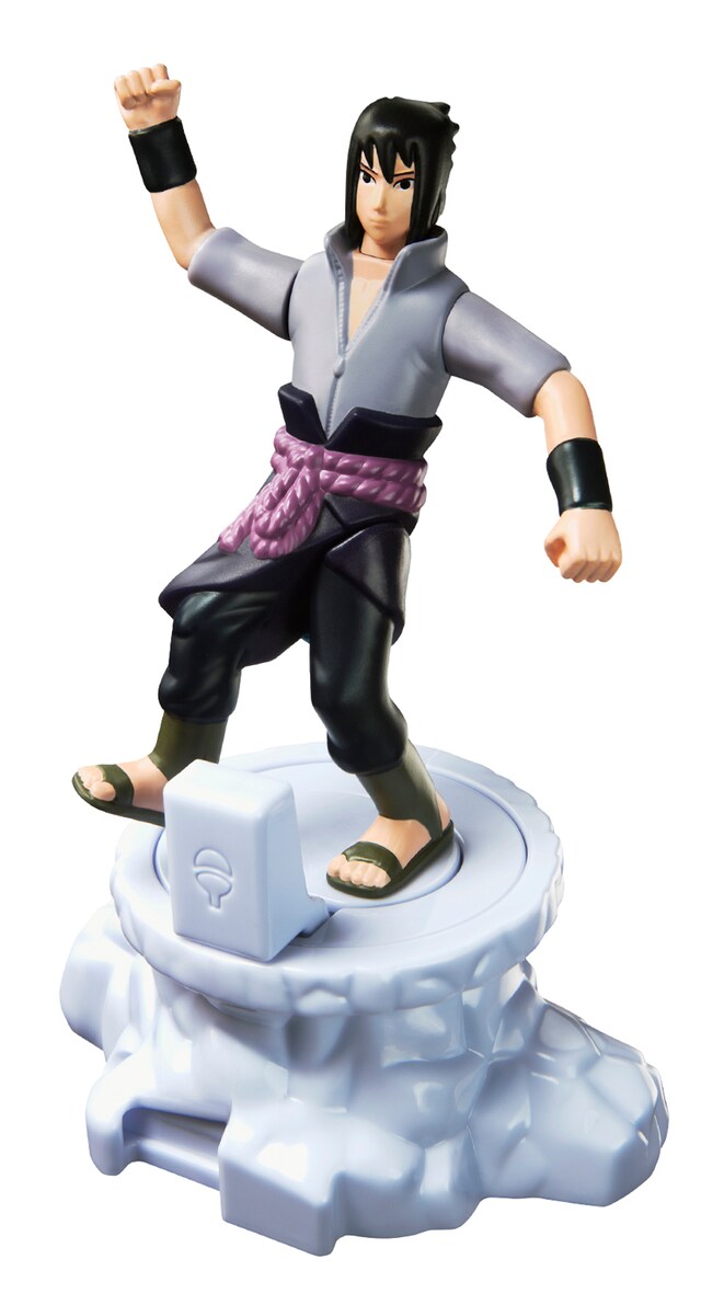 ハッピーセットの「サスケ」。台座のレバーを操作すると、手足が動く。(C)岸本斉史 スコット/集英社・テレビ東京・ぴえろ