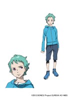 「エウレカセブンAO」メインキャラクターのフカイ・アオ設定画。