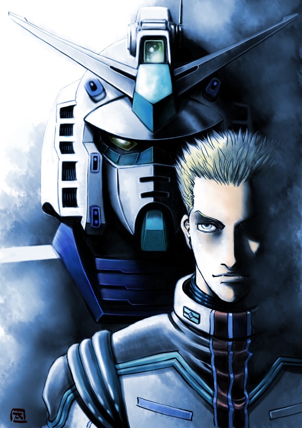 太田垣康男「機動戦士ガンダム サンダーボルト」の予告カット。(C)創通・サンライズ