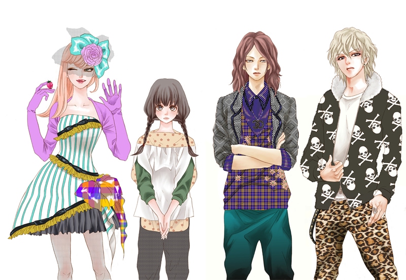 高梨みつば「クジャクの教室」扉イラスト