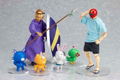 サンレッドとヴァンプ将軍のfigma、アニマルソルジャーセットを並べて遊んでみよう。(C)くぼたまこと/スクウェアエニックス・フライングドッグ
