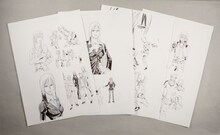 抽選で10名にプレゼントされる栗原正尚直筆原画セットのイメージ。