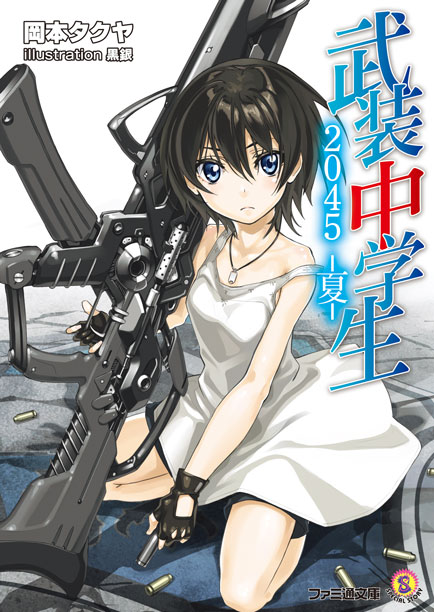 岡本タクヤによるライトノベル「武装中学生2045―夏―」。イラストは黒銀が手がけた。