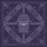 「海賊旗ミニバンダナ～赤髪海賊団+白ひげ海賊団Ver.～OP展2012」のうち1枚。描価格は1000円。(C)尾田栄一郎 / 集英社