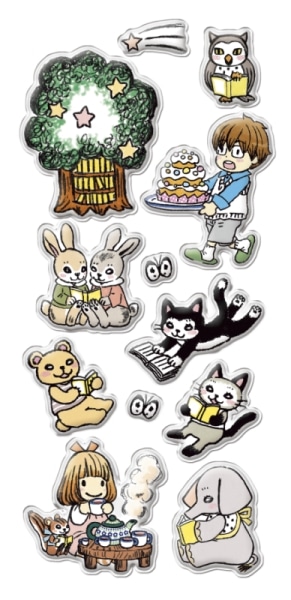 羽海野チカのイラストを使用したぷくぷくシール。(C)Umino Chica