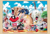 「ポストカードセット～LION・EAGLE・SHARK Ver.～OP展2012」のうち1枚。予価500円。(C)尾田栄一郎 / 集英社