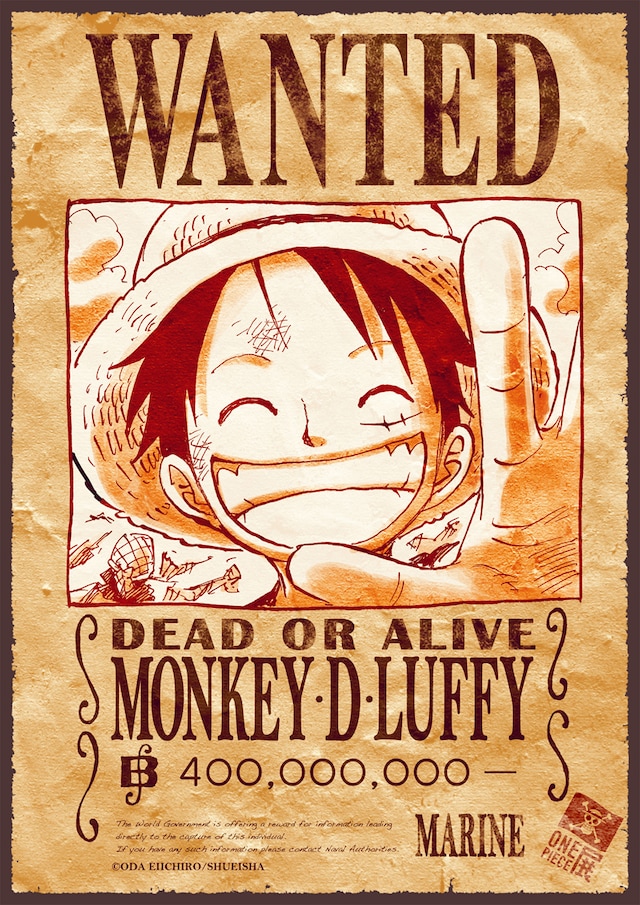 「手配書ポスター OP展2012」予価500円。(C)尾田栄一郎 / 集英社