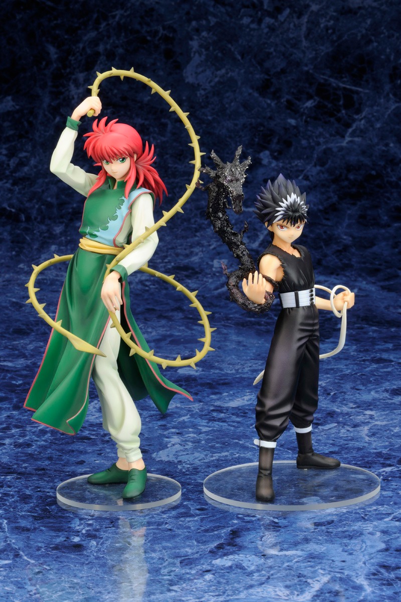 飛影フィギュアと、今夏発売予定の蔵馬フィギュア。※画像は試作品の物です。実際の商品とは多少異なる場合がございます。原作/冨樫義博「幽☆遊☆白書」（集英社「ジャンプコミックス」刊）(C)Yoshihiro Togashi 1990年-1994年 (C)ぴえろ／集英社