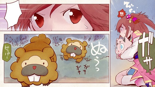 「ポケモン＋ノブナガの野望 ～ランセ彩絵巻～」より。(C)2012 Pokemon. c1995-2012 Nintendo/Creatures Inc./GAME FREAK inc.(C)2012 コーエーテクモゲームス(C)七積ろんち／dwango